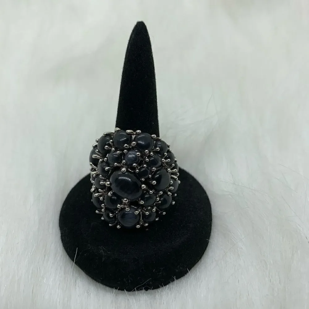 Navy Catseye Stones Ring‎